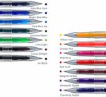多色の0.5mm 0.7mmのペン先が付いている引き込み式の消去可能なゲルのペン
